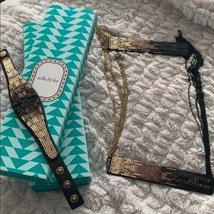 Stella & Dot necklace and wristlet set